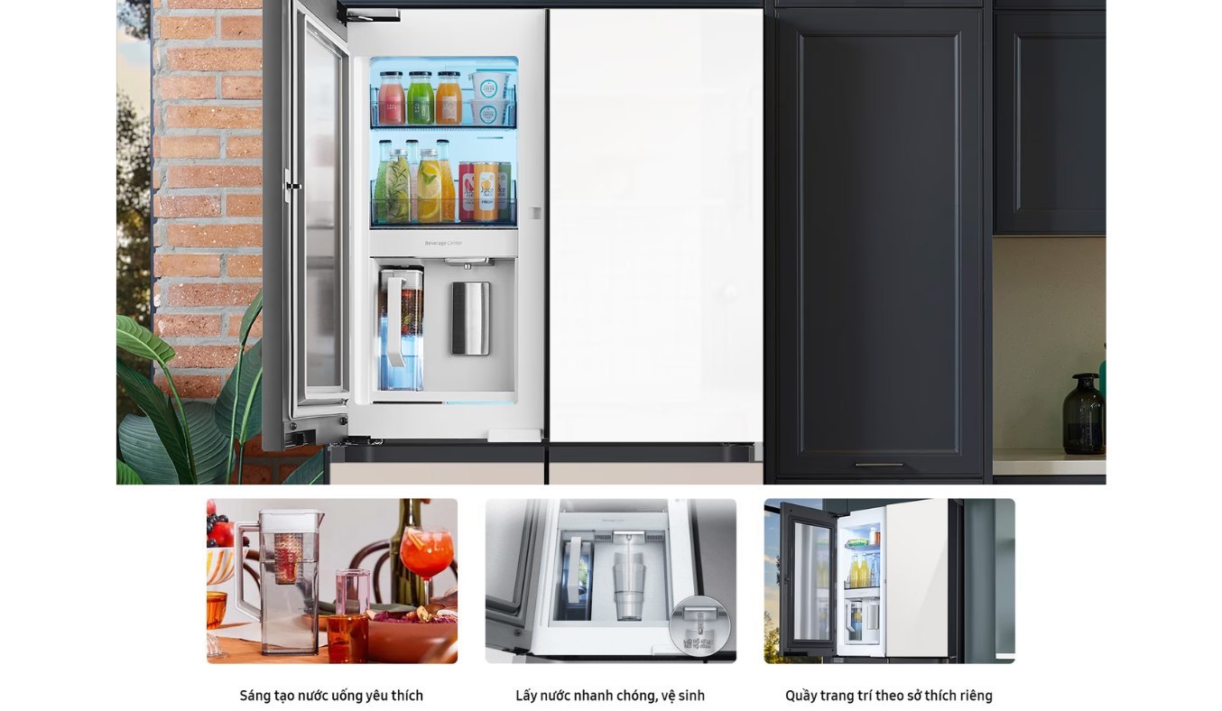 Tủ lạnh Samsung Inverter 648 lít RF59C766FB1 - Quầy minibar 