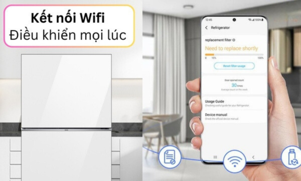 Tủ lạnh Samsung Inverter 385 lít RT38CB668412SV - Kết nối wifi