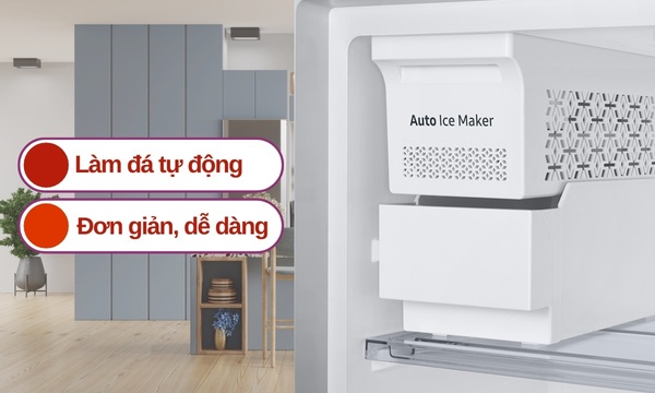 Tủ lạnh Samsung Inverter 385 lít RT38CB668412SV - Hệ thống làm đá tự động Auto Ice Maker