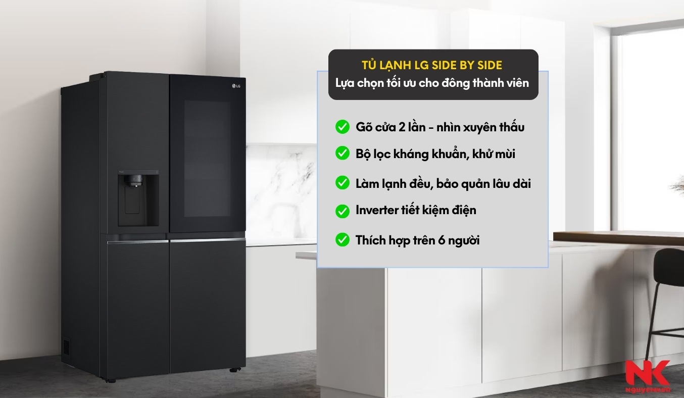 Tủ lạnh LG Inverter 635 lít GR-G257BL dung tích lớn