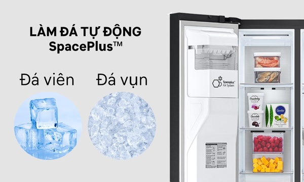 Tủ lạnh LG Inverter 635 lít GR-G257BL Hệ thống làm đá tinh gọn Slim SpacePlus™