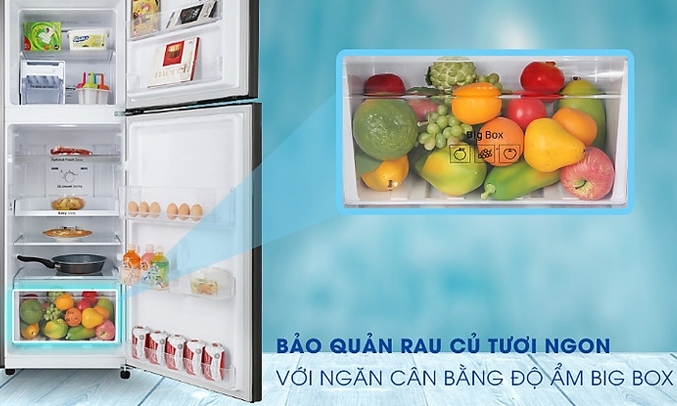 Tủ lạnh Samsung Inverter 208 lít RT20HAR8DBU - Ngăn giữ ẩm rau củ Big box