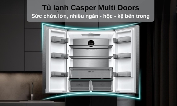 Tủ lạnh Casper Inverter 425 lít RM-430VDM - Tủ lạnh Casper Multi Doors sức chứa lớn