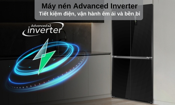 Tủ lạnh Casper Inverter 425 lít RM-430VDM - Máy nén Advanced Inverter tiết kiệm điện, vận hành êm ái