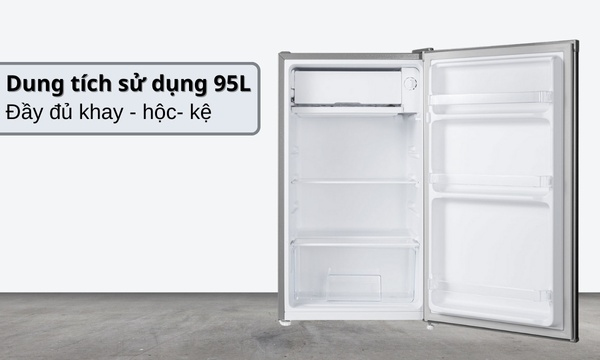 Tủ lạnh Mini Casper 95 lít RO-95PG - nhiều khay kệ chứa thực phẩm