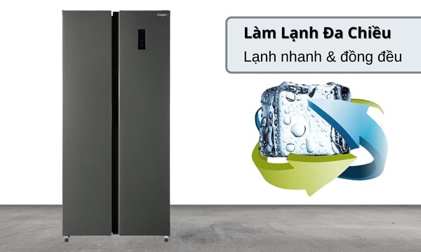 Tủ lạnh Casper Inverter 458 lít RS-460PG - Hệ thống làm lạnh đa chiều nhanh và đồng đều