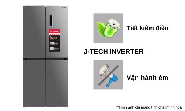 Tủ lạnh Sharp Inverter 362 lít SJ-FX420V-SL tiết kiệm điện, vận hành bền bỉ