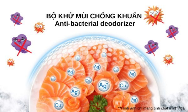 Tủ lạnh Sharp Inverter 362 lít SJ-FX420VG-BK Bộ khử mùi chống khuẩn Anti-bacterial deodorizer