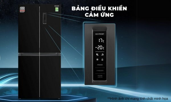 Tủ lạnh Sharp Inverter 362 lít SJ-FX420VG-BK Bảng điều khiển cảm ứng nhanh nhạy