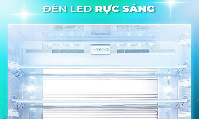 Tủ lạnh Sharp Inverter 165 lít SJ-X176E-DSS Đèn LED chiếu sáng