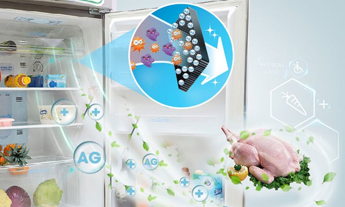 Tủ lạnh Sharp Inverter 196 lít SJ-X201E-SL - Khử mùi Nano Ag+Cu