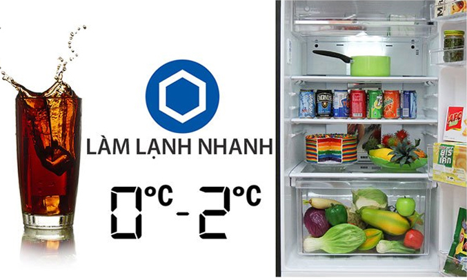 Tủ lạnh Sharp SJ-XP400PG-BK làm lạnh nhanh