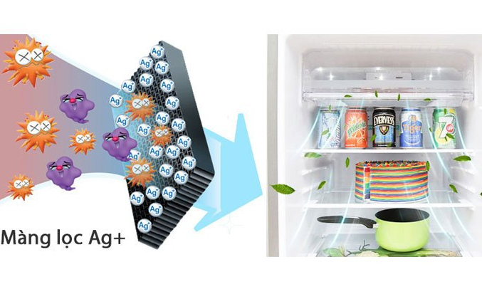Tủ lạnh Sharp SJ-XP400PG-BK kháng khuẩn, khử mùi hôi hiệu quả