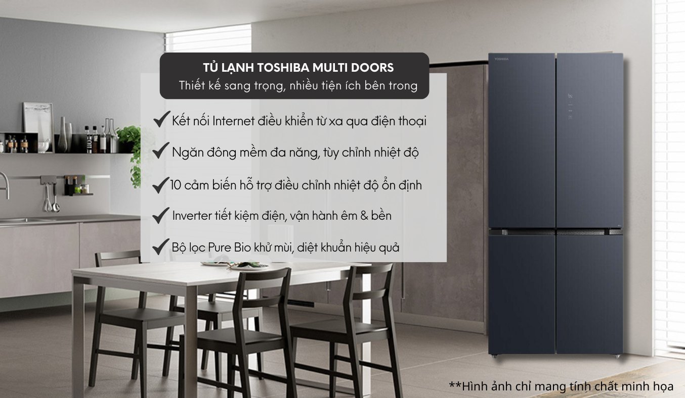 Tủ lạnh Toshiba Inverter 515 lít GR-RF670WI-PGV(A9)-BG - Tủ lạnh Toshiba Multi doors