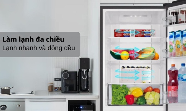 Tủ lạnh Aqua Inverter 292 lít AQR-B350MA(GM) - Làm lạnh gián tiếp và đa chiều