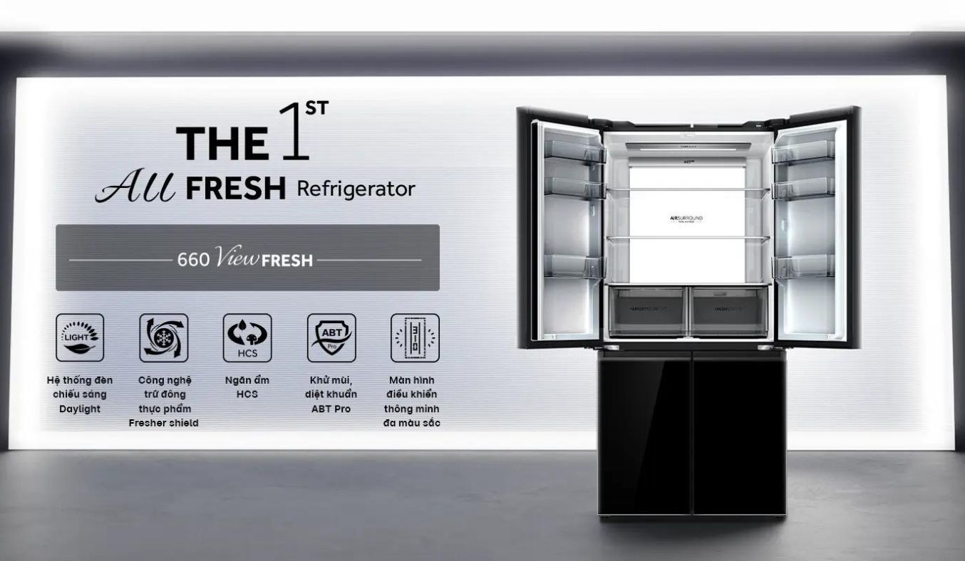 Tủ lạnh Aqua Inverter 660 lít AQR-M727XA(GB)U1 thiết kế sang trọng