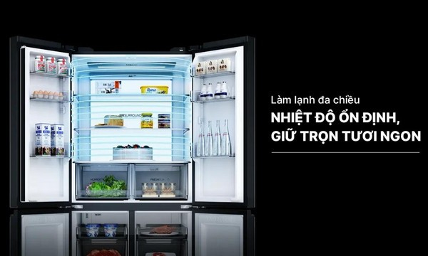 Tủ lạnh Aqua Inverter 660 lít AQR-M727XA(GS)U1 - Làm lạnh đa chiều