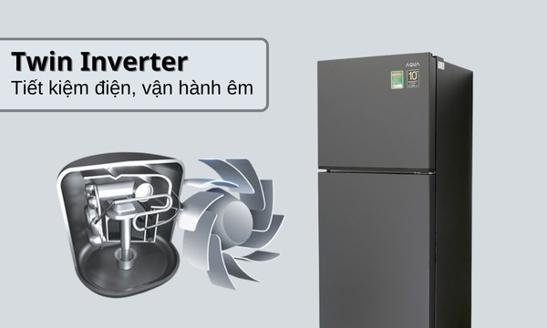 Tủ lạnh Aqua Inverter 212 lít AQR-T239FA(HB) - Twin Inverter tiết kiệm điện