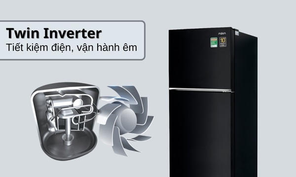 Tủ lạnh Aqua Inverter 283 lít AQR-T299FA(FB) - Twin Inverter tiết kiệm điện