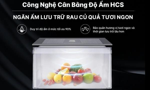 Tủ lạnh Aqua Inverter 646 lít AQR-S682XA(BL) ngăn rau quả giữ ẩm 90%
