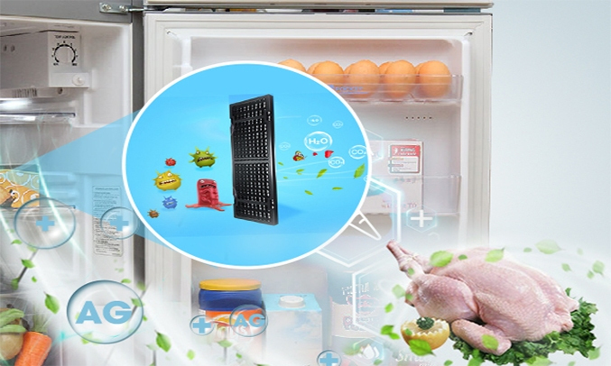 Tủ lạnh Aqua 123 lít AQR-125EN (SS) diệt khuẩn và khử mùi