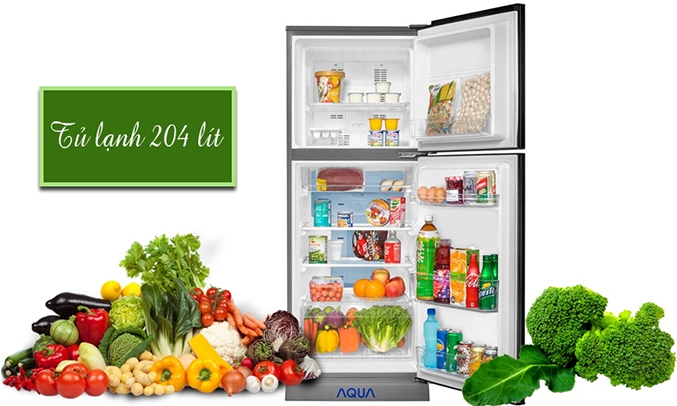 Tủ lạnh Aqua AQR-I226BN 204 lít dung tích lớn