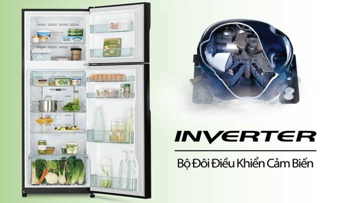 Tủ lạnh Hitachi Inverter 260 lít R-H310PGV7 (BBK) được thiết kế đơn giản