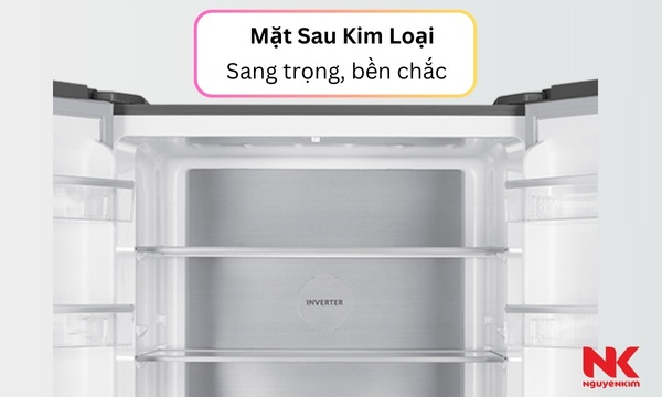 Tủ lạnh Hitachi Inverter 466 lít HR4N7522DSDXVN Thiết kế mặt sau bằng kim loại