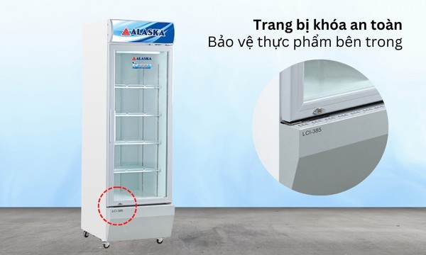 Tủ mát Alaska 385 lít LCI-385 Trang bị khóa an toàn