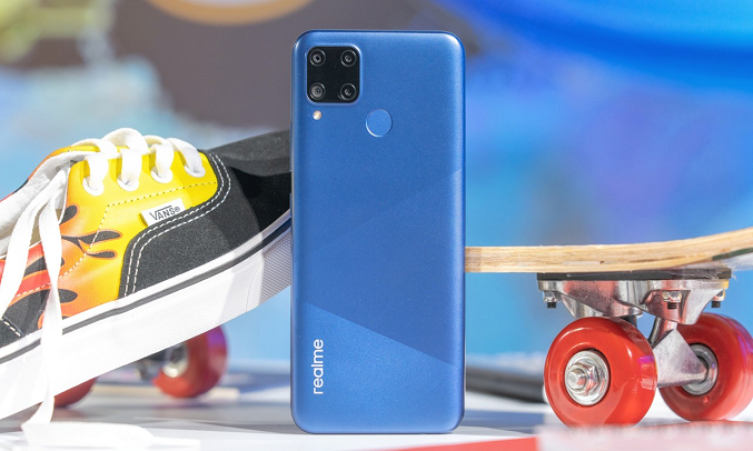 Điện thoại Realme C15 Xanh Hải Dương - Cụm 4 camera nổi bật