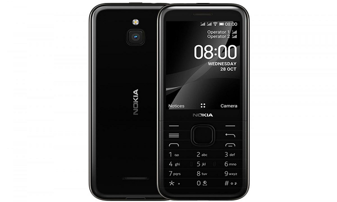 Điện thoại Nokia 8000 4G Đen - Màn hình sắc nét, bàn phím 3D