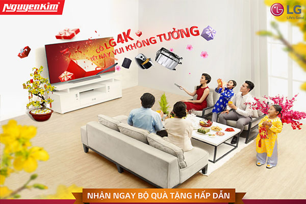 Chương trình “Có LG 4K – Tết này vui không tưởng” mang đến cho khách hàng sự hỗ trợ giá tối ưu cùng nhiều phần quà hấp dẫn