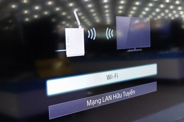 Trên tivi Sony chọn kết nối thông qua WiFi