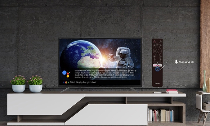 Tivi Casper 4K 55UG6000 remote cùng trợ lý ảo google thông minh