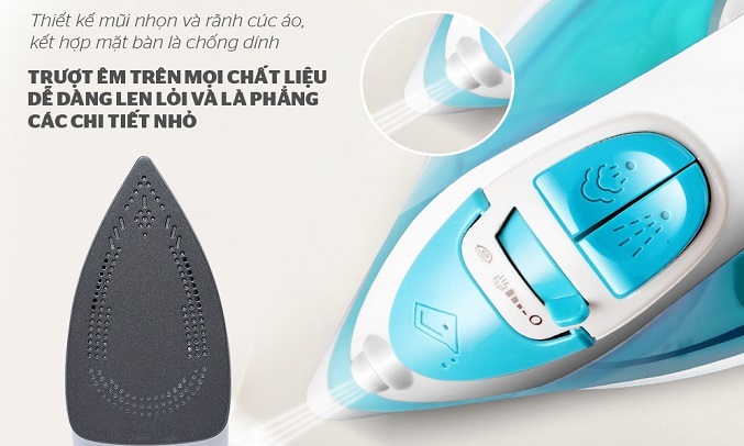 Bàn ủi hơi nước Sunhouse SHD2065 - Mặt bàn là chống dính