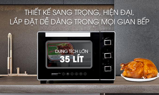 Lò nướng Sanaky VH-3599S2D chiếu sáng tiện lợi