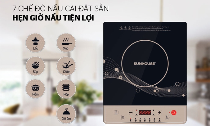 Bếp từ Sunhouse SHD6149 - 7 chế độ nấu