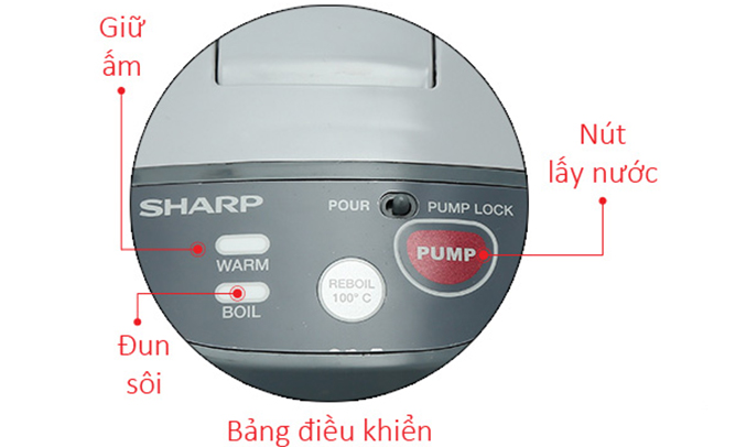 Bình thủy điện Sharp KP-Y40PV dễ sử dụng
