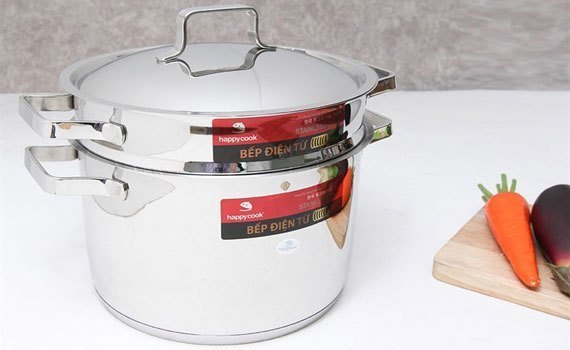 Bộ xửng inox Happy Cook Milan ST24-ML thiết kế đẹp mắt.