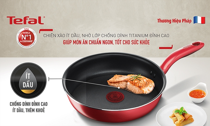 Chảo nhôm chống dính Tefal So Chef 21cm G1350295 - Tương thích với tất cả các mặt bếp