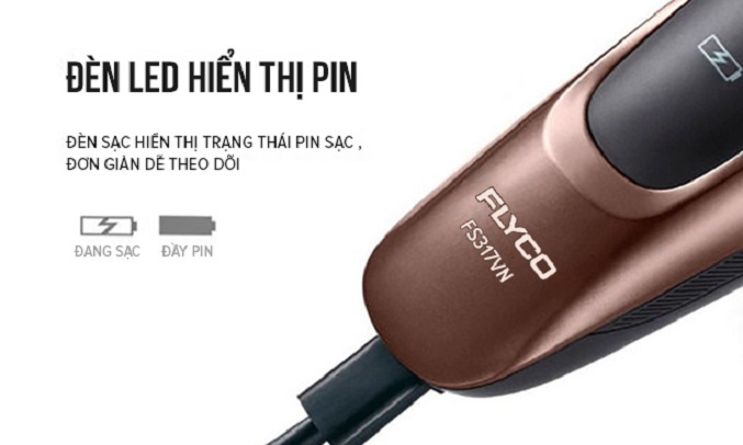 Máy cạo râu Flyco FS-317VN - Sạc pin tiện lợi
