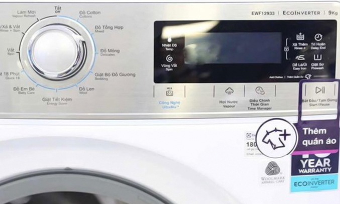 mÃ¡y giáº·t Electrolux 9kg EWF12933 cáº£m á»©ng