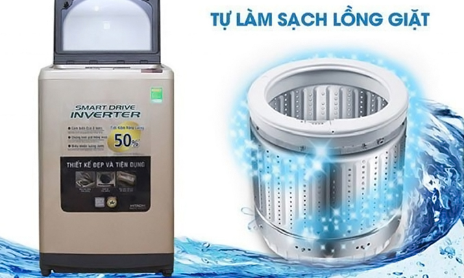 Máy giặt Hitachi SF-200XWV 220-VT(CH)  tự làm sạch lồng giặt