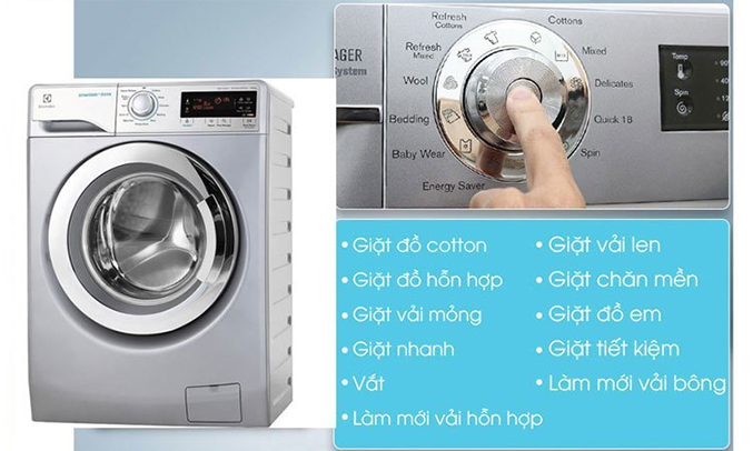 Máy giặt Electrolux EWF12935S nhiều chương trình giặt