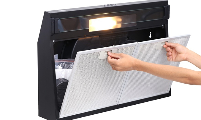 Máy hút khói Sunhouse SHB6118B màu đen lưới lọc bền chắc