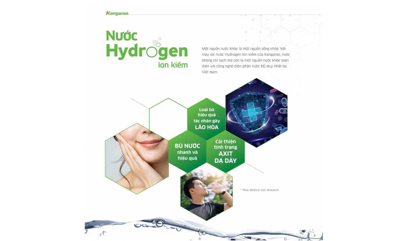 Máy lọc nước Hydrogen ion kiềm Kangaroo KG100EO tạo nước hydrogen ion kiềm