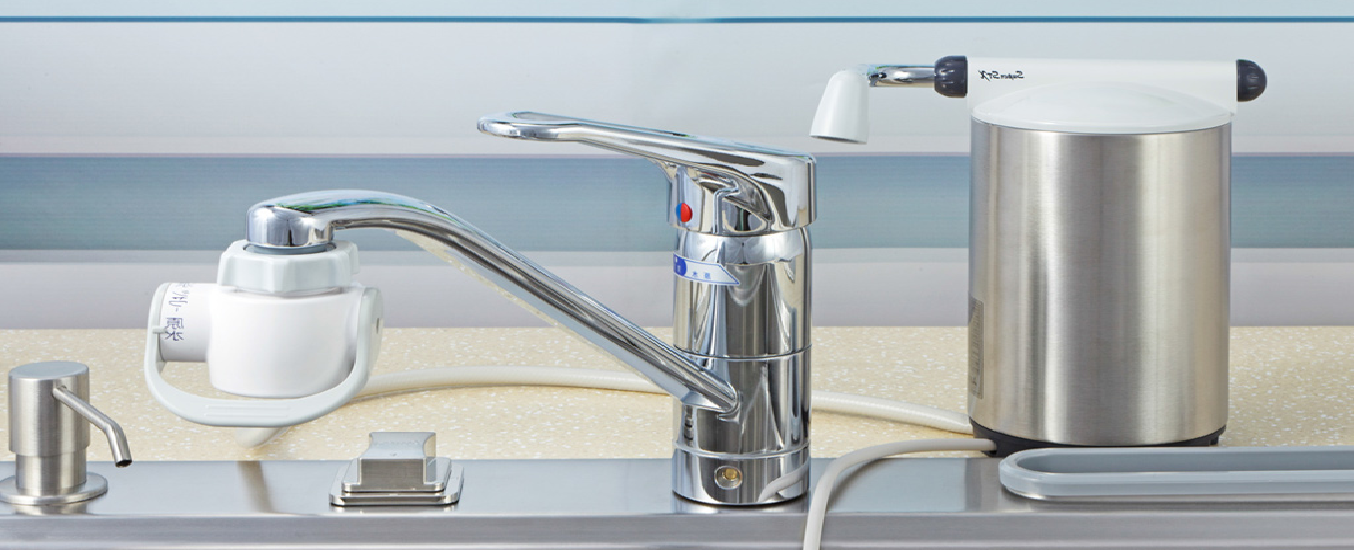 Thiết bị lọc nước trên bồn rửa Cleansui SSX880E - Thiết kế hình trụ, nhỏ gọn, sang trọng dễ dàng đặt ở mọi nơi
