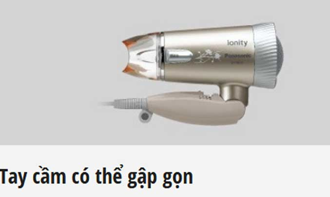 Tay cầm có thể gập gọn giúp bạn có thể dễ dàng cất máy.