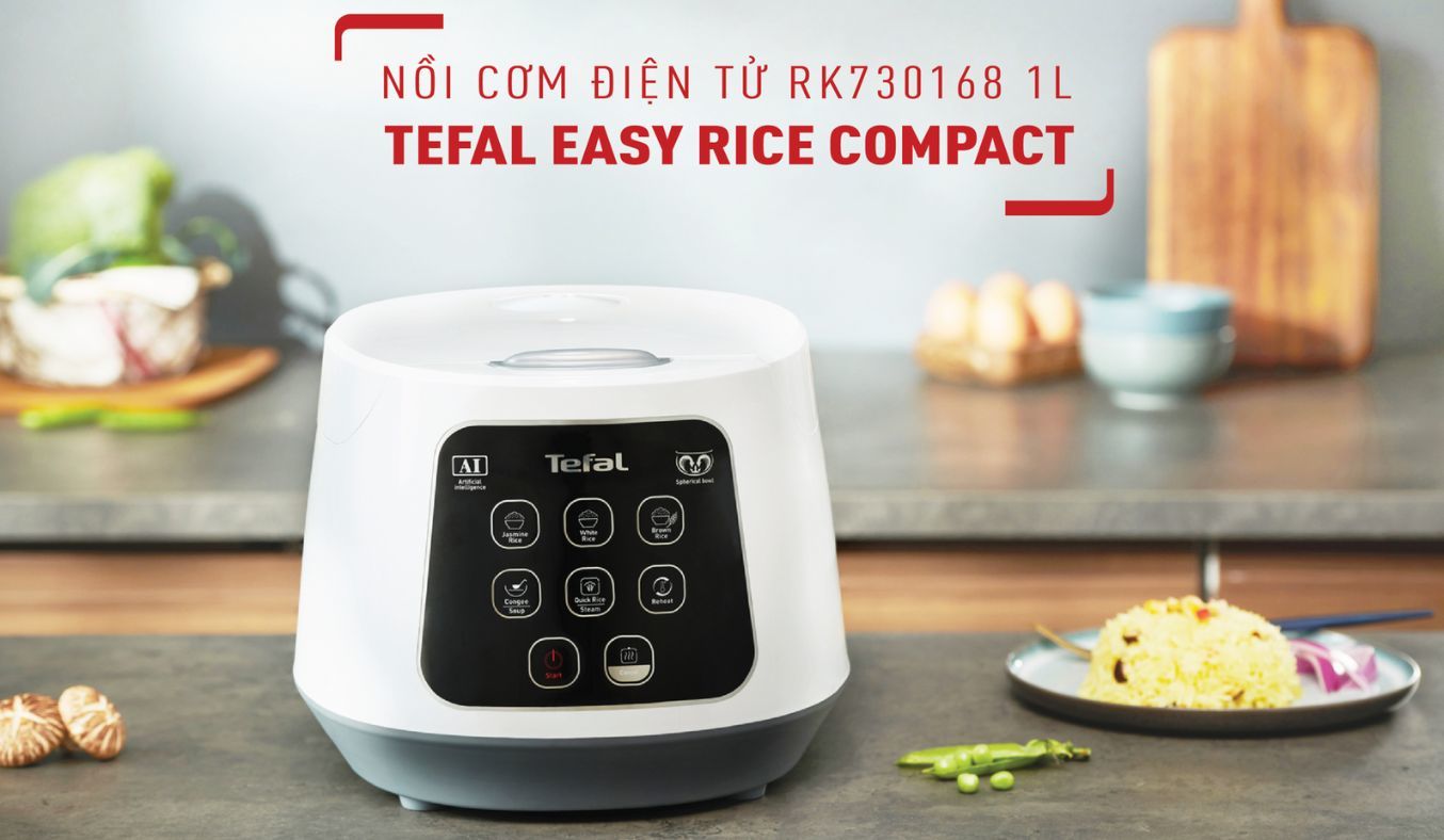 Nồi cơm điện tử Tefal 1 lít Easy Rice Compact RK730168