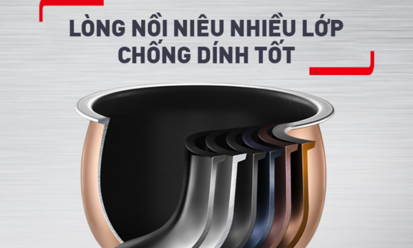 Nồi cơm điện tử Tefal 1.8 lít RK736B68 lòng nồi